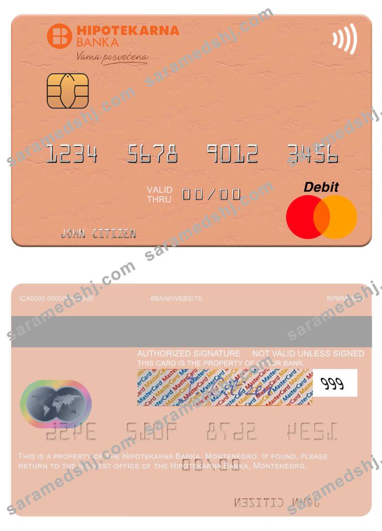 Montenegro Hipotekarna Banka mastercard